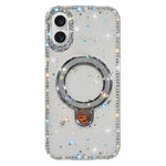 Capa de telemóvel IMD com suporte de pé e glitter de strass em ambos os lados, para iPhone 17 Pro Max, para iPhone 17 Pro, para iPhone 17, para iPhone Air, para iPhone 16 Pro Max, para iPhone 16 Pro, para iPhone 16 Plus, para iPhone 16