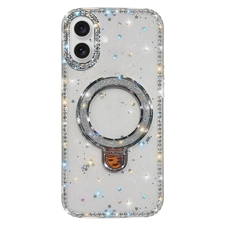 Capa de telemóvel IMD com suporte de pé e glitter de strass em ambos os lados, para iPhone 17 Pro Max, para iPhone 17 Pro, para iPhone 17, para iPhone Air, para iPhone 16 Pro Max, para iPhone 16 Pro, para iPhone 16 Plus, para iPhone 16