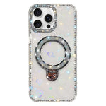 Capa de telemóvel IMD com suporte de pé e glitter de strass em ambos os lados, para iPhone 17 Pro Max, para iPhone 17 Pro, para iPhone 17, para iPhone Air, para iPhone 16 Pro Max, para iPhone 16 Pro, para iPhone 16 Plus, para iPhone 16
