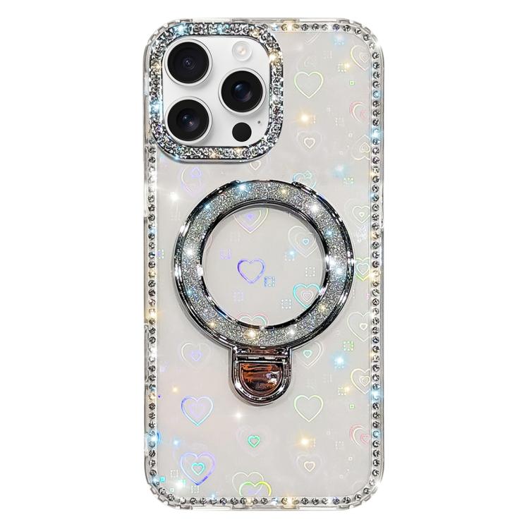 Capa de telemóvel IMD com suporte de pé e glitter de strass em ambos os lados, para iPhone 17 Pro Max, para iPhone 17 Pro, para iPhone 17, para iPhone Air, para iPhone 16 Pro Max, para iPhone 16 Pro, para iPhone 16 Plus, para iPhone 16