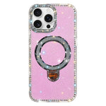 Capa de telemóvel IMD com suporte de pé e glitter de strass em ambos os lados, para iPhone 17 Pro Max, para iPhone 17 Pro, para iPhone 17, para iPhone Air, para iPhone 16 Pro Max, para iPhone 16 Pro, para iPhone 16 Plus, para iPhone 16