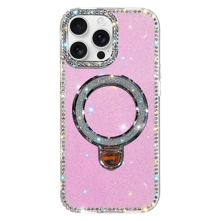 Capa de telemóvel IMD com suporte de pé e glitter de strass em ambos os lados, para iPhone 17 Pro Max, para iPhone 17 Pro, para iPhone 17, para iPhone Air, para iPhone 16 Pro Max, para iPhone 16 Pro, para iPhone 16 Plus, para iPhone 16