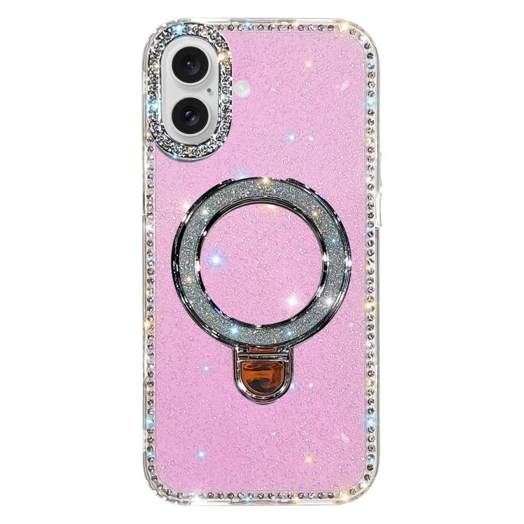 Capa de telemóvel IMD com suporte de pé e glitter de strass em ambos os lados, para iPhone 17 Pro Max, para iPhone 17 Pro, para iPhone 17, para iPhone Air, para iPhone 16 Pro Max, para iPhone 16 Pro, para iPhone 16 Plus, para iPhone 16