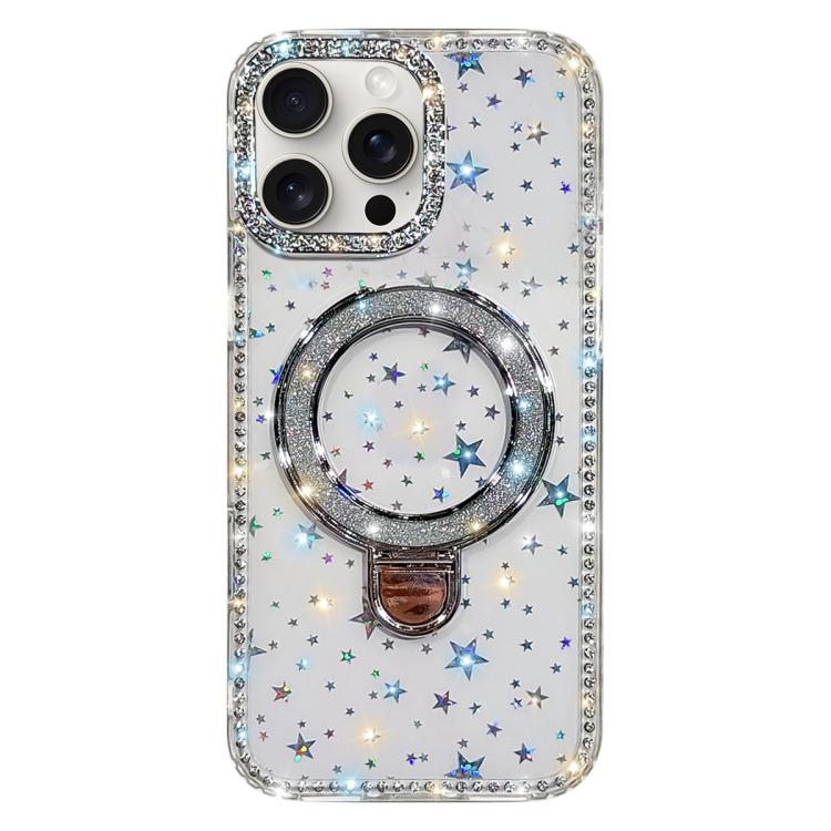 Capa de telemóvel IMD com suporte de pé e glitter de strass em ambos os lados, para iPhone 15 Pro Max, para iPhone 15 Pro, para iPhone 15, para iPhone 14, para iPhone 14 Pro, para iPhone 14 Pro Max, para iPhone 13 Pro Max, para iPhone 13 Pro