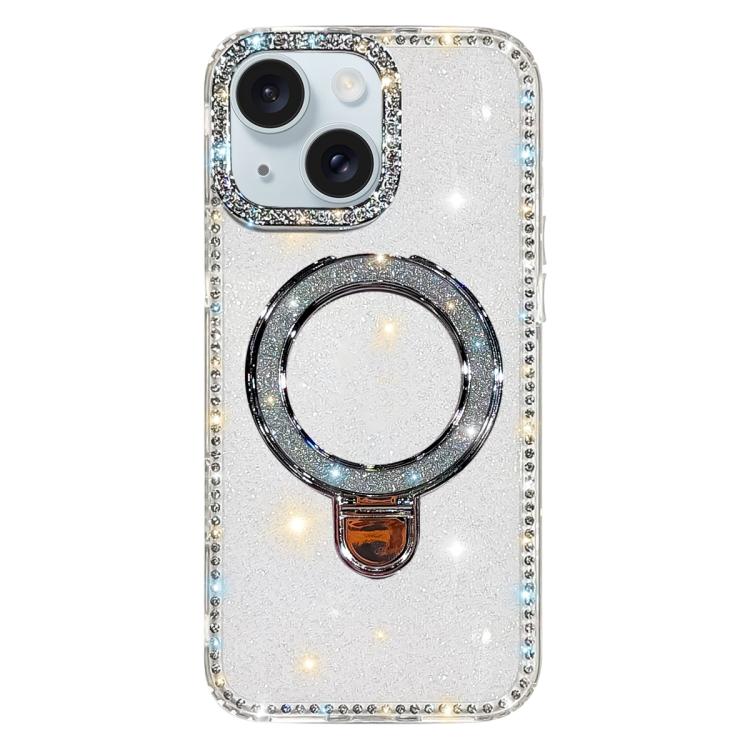 Capa de telemóvel IMD com suporte de pé e glitter de strass em ambos os lados, para iPhone 15 Pro Max, para iPhone 15 Pro, para iPhone 15, para iPhone 14, para iPhone 14 Pro, para iPhone 14 Pro Max, para iPhone 13 Pro Max, para iPhone 13 Pro