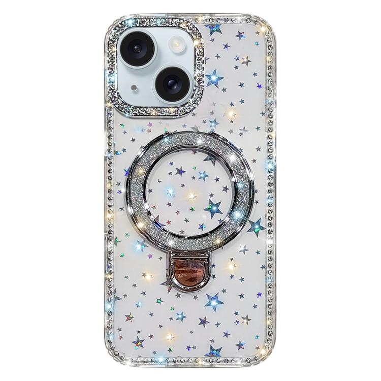Capa de telemóvel IMD com suporte de pé e glitter de strass em ambos os lados, para iPhone 15 Pro Max, para iPhone 15 Pro, para iPhone 15, para iPhone 14, para iPhone 14 Pro, para iPhone 14 Pro Max, para iPhone 13 Pro Max, para iPhone 13 Pro