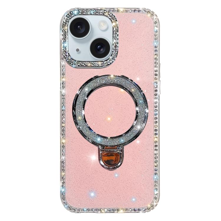 Capa de telemóvel IMD com suporte de pé e glitter de strass em ambos os lados, para iPhone 15 Pro Max, para iPhone 15 Pro, para iPhone 15, para iPhone 14, para iPhone 14 Pro, para iPhone 14 Pro Max, para iPhone 13 Pro Max, para iPhone 13 Pro