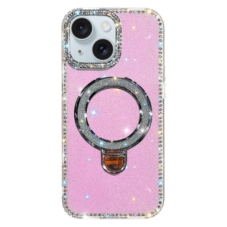 Capa de telemóvel IMD com suporte de pé e glitter de strass em ambos os lados, para iPhone 15 Pro Max, para iPhone 15 Pro, para iPhone 15, para iPhone 14, para iPhone 14 Pro, para iPhone 14 Pro Max, para iPhone 13 Pro Max, para iPhone 13 Pro