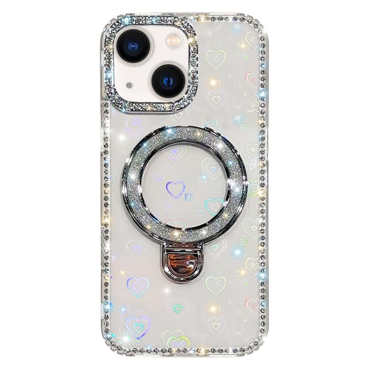 Capa de telemóvel IMD com suporte de pé e glitter de strass em ambos os lados, para iPhone 15 Pro Max, para iPhone 15 Pro, para iPhone 15, para iPhone 14, para iPhone 14 Pro, para iPhone 14 Pro Max, para iPhone 13 Pro Max, para iPhone 13 Pro