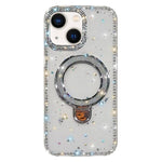 Capa de telemóvel IMD com suporte de pé e glitter de strass em ambos os lados, para iPhone 15 Pro Max, para iPhone 15 Pro, para iPhone 15, para iPhone 14, para iPhone 14 Pro, para iPhone 14 Pro Max, para iPhone 13 Pro Max, para iPhone 13 Pro
