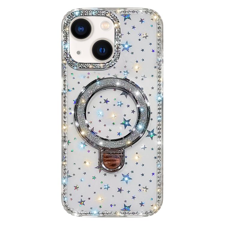 Capa de telemóvel IMD com suporte de pé e glitter de strass em ambos os lados, para iPhone 15 Pro Max, para iPhone 15 Pro, para iPhone 15, para iPhone 14, para iPhone 14 Pro, para iPhone 14 Pro Max, para iPhone 13 Pro Max, para iPhone 13 Pro