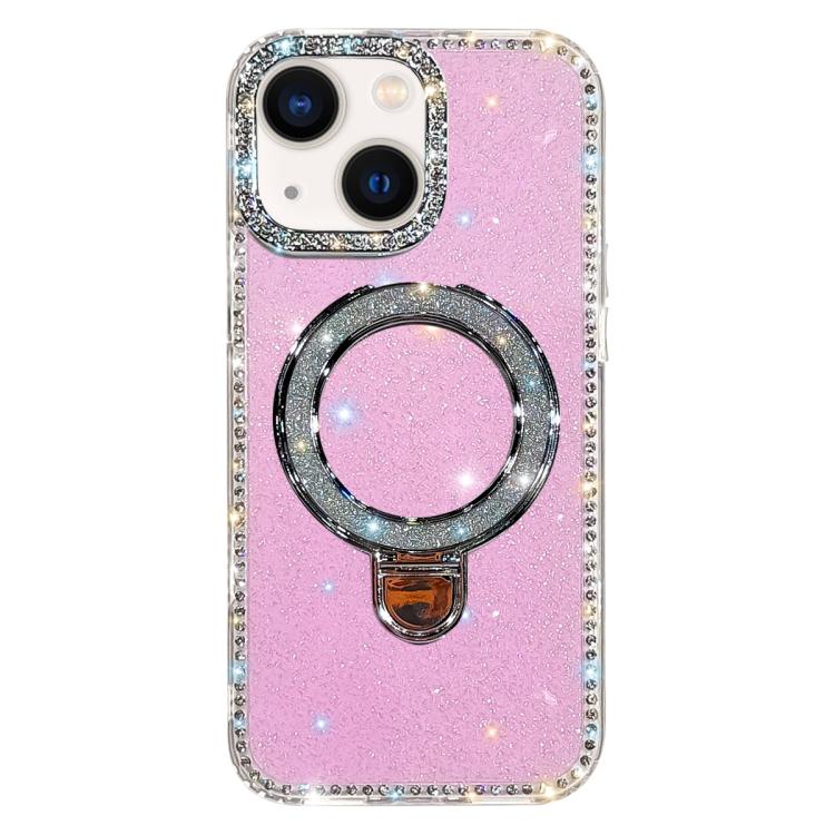 Capa de telemóvel IMD com suporte de pé e glitter de strass em ambos os lados, para iPhone 15 Pro Max, para iPhone 15 Pro, para iPhone 15, para iPhone 14, para iPhone 14 Pro, para iPhone 14 Pro Max, para iPhone 13 Pro Max, para iPhone 13 Pro