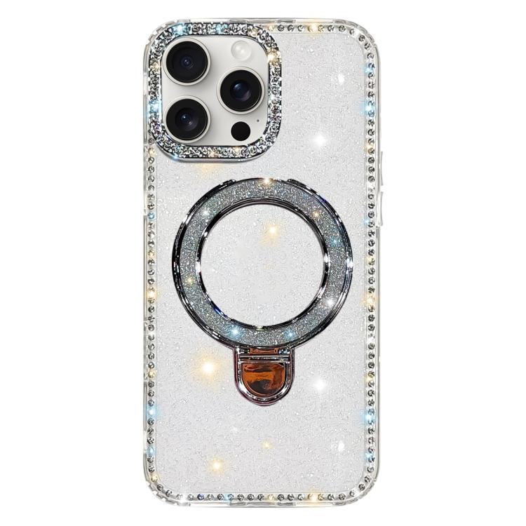 Capa de telemóvel IMD com suporte de pé e glitter de strass em ambos os lados, para iPhone 15 Pro Max, para iPhone 15 Pro, para iPhone 15, para iPhone 14, para iPhone 14 Pro, para iPhone 14 Pro Max, para iPhone 13 Pro Max, para iPhone 13 Pro