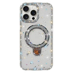 Capa de telemóvel IMD com suporte de pé e glitter de strass em ambos os lados, para iPhone 15 Pro Max, para iPhone 15 Pro, para iPhone 15, para iPhone 14, para iPhone 14 Pro, para iPhone 14 Pro Max, para iPhone 13 Pro Max, para iPhone 13 Pro