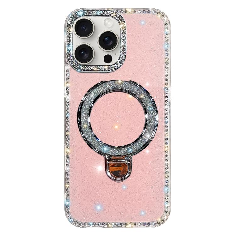 Capa de telemóvel IMD com suporte de pé e glitter de strass em ambos os lados, para iPhone 15 Pro Max, para iPhone 15 Pro, para iPhone 15, para iPhone 14, para iPhone 14 Pro, para iPhone 14 Pro Max, para iPhone 13 Pro Max, para iPhone 13 Pro