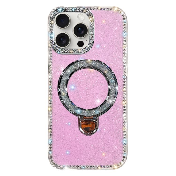Capa de telemóvel IMD com suporte de pé e glitter de strass em ambos os lados, para iPhone 15 Pro Max, para iPhone 15 Pro, para iPhone 15, para iPhone 14, para iPhone 14 Pro, para iPhone 14 Pro Max, para iPhone 13 Pro Max, para iPhone 13 Pro