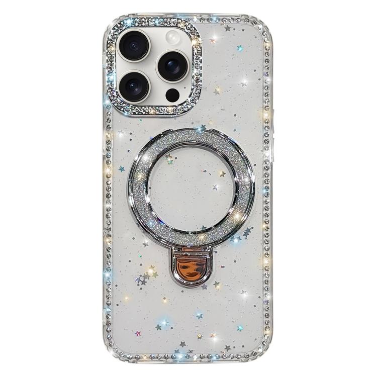 Capa de telemóvel IMD com suporte de pé e glitter de strass em ambos os lados, para iPhone 15 Pro Max, para iPhone 15 Pro, para iPhone 15, para iPhone 14, para iPhone 14 Pro, para iPhone 14 Pro Max, para iPhone 13 Pro Max, para iPhone 13 Pro