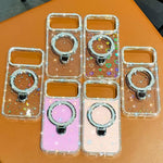 Capa de telemóvel IMD com suporte de pé e glitter de strass em ambos os lados, para iPhone 17 Pro Max, para iPhone 17 Pro, para iPhone 17, para iPhone Air, para iPhone 16 Pro Max, para iPhone 16 Pro, para iPhone 16 Plus, para iPhone 16