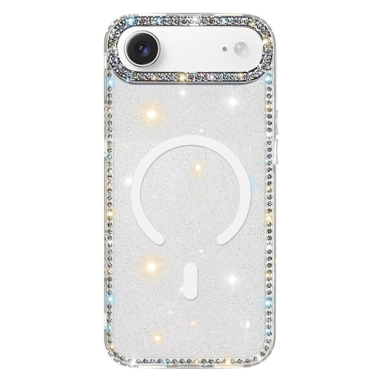 Capa de telemóvel magnética híbrida IMD PC TPU com strass em ambos os lados, Para iPhone 17 Pro Max, Para iPhone 17 Pro, Para iPhone 17, Para iPhone Air, Para iPhone 16 Pro Max, Para iPhone 16 Pro, Para iPhone 16 Plus, Para iPhone 16