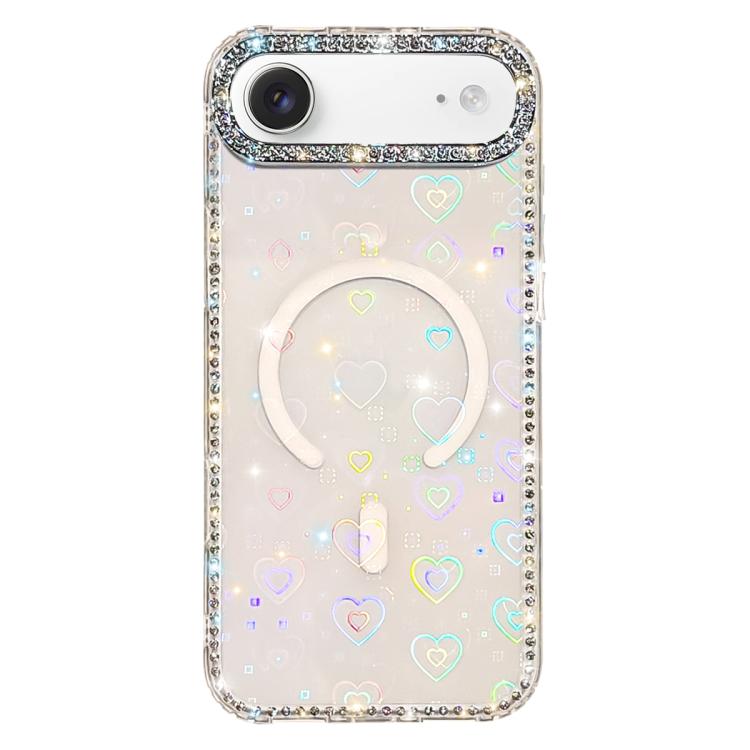 Capa de telemóvel magnética híbrida IMD PC TPU com strass em ambos os lados, Para iPhone 17 Pro Max, Para iPhone 17 Pro, Para iPhone 17, Para iPhone Air, Para iPhone 16 Pro Max, Para iPhone 16 Pro, Para iPhone 16 Plus, Para iPhone 16