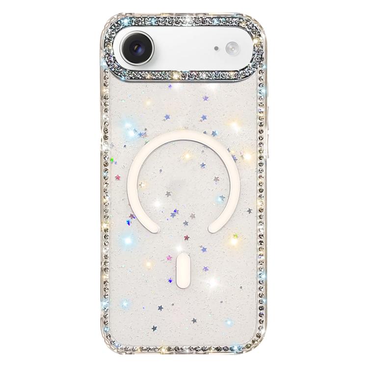 Capa de telemóvel magnética híbrida IMD PC TPU com strass em ambos os lados, Para iPhone 17 Pro Max, Para iPhone 17 Pro, Para iPhone 17, Para iPhone Air, Para iPhone 16 Pro Max, Para iPhone 16 Pro, Para iPhone 16 Plus, Para iPhone 16