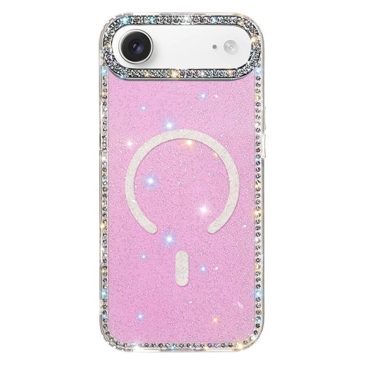 Capa de telemóvel magnética híbrida IMD PC TPU com strass em ambos os lados, Para iPhone 17 Pro Max, Para iPhone 17 Pro, Para iPhone 17, Para iPhone Air, Para iPhone 16 Pro Max, Para iPhone 16 Pro, Para iPhone 16 Plus, Para iPhone 16