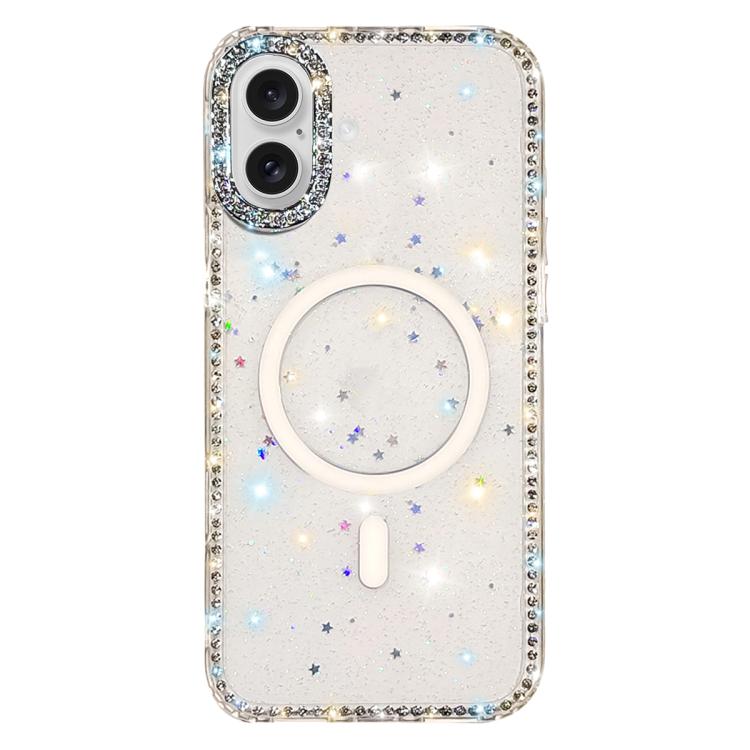 Capa de telemóvel magnética híbrida IMD PC TPU com strass em ambos os lados, Para iPhone 17 Pro Max, Para iPhone 17 Pro, Para iPhone 17, Para iPhone Air, Para iPhone 16 Pro Max, Para iPhone 16 Pro, Para iPhone 16 Plus, Para iPhone 16