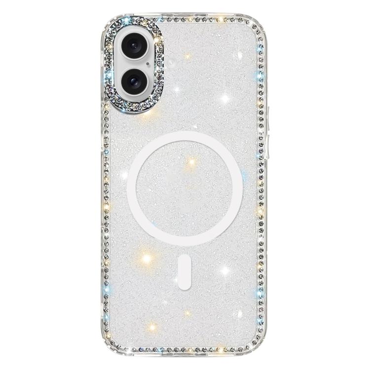 Capa de telemóvel magnética híbrida IMD PC TPU com strass em ambos os lados, Para iPhone 17 Pro Max, Para iPhone 17 Pro, Para iPhone 17, Para iPhone Air, Para iPhone 16 Pro Max, Para iPhone 16 Pro, Para iPhone 16 Plus, Para iPhone 16