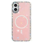 Capa de telemóvel magnética híbrida IMD PC TPU com strass em ambos os lados, Para iPhone 17 Pro Max, Para iPhone 17 Pro, Para iPhone 17, Para iPhone Air, Para iPhone 16 Pro Max, Para iPhone 16 Pro, Para iPhone 16 Plus, Para iPhone 16