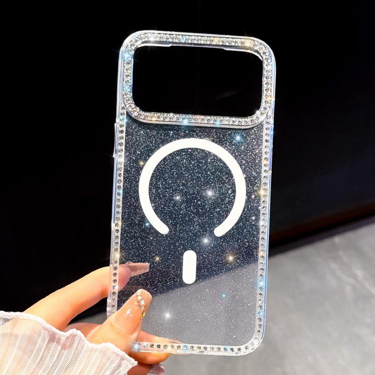 Capa de telemóvel magnética híbrida IMD PC TPU com strass em ambos os lados, Para iPhone 15 Pro Max, Para iPhone 15 Pro, Para iPhone 15, Para iPhone 14, Para iPhone 14 Pro, Para iPhone 14 Pro Max, Para iPhone 13 Pro Max, Para iPhone 13 Pro