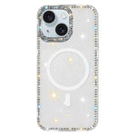Capa de telemóvel magnética híbrida IMD PC TPU com strass em ambos os lados, Para iPhone 15 Pro Max, Para iPhone 15 Pro, Para iPhone 15, Para iPhone 14, Para iPhone 14 Pro, Para iPhone 14 Pro Max, Para iPhone 13 Pro Max, Para iPhone 13 Pro