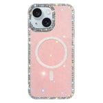 Capa de telemóvel magnética híbrida IMD PC TPU com strass em ambos os lados, Para iPhone 15 Pro Max, Para iPhone 15 Pro, Para iPhone 15, Para iPhone 14, Para iPhone 14 Pro, Para iPhone 14 Pro Max, Para iPhone 13 Pro Max, Para iPhone 13 Pro
