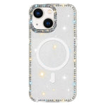 Capa de telemóvel magnética híbrida IMD PC TPU com strass em ambos os lados, para iPhone 13
