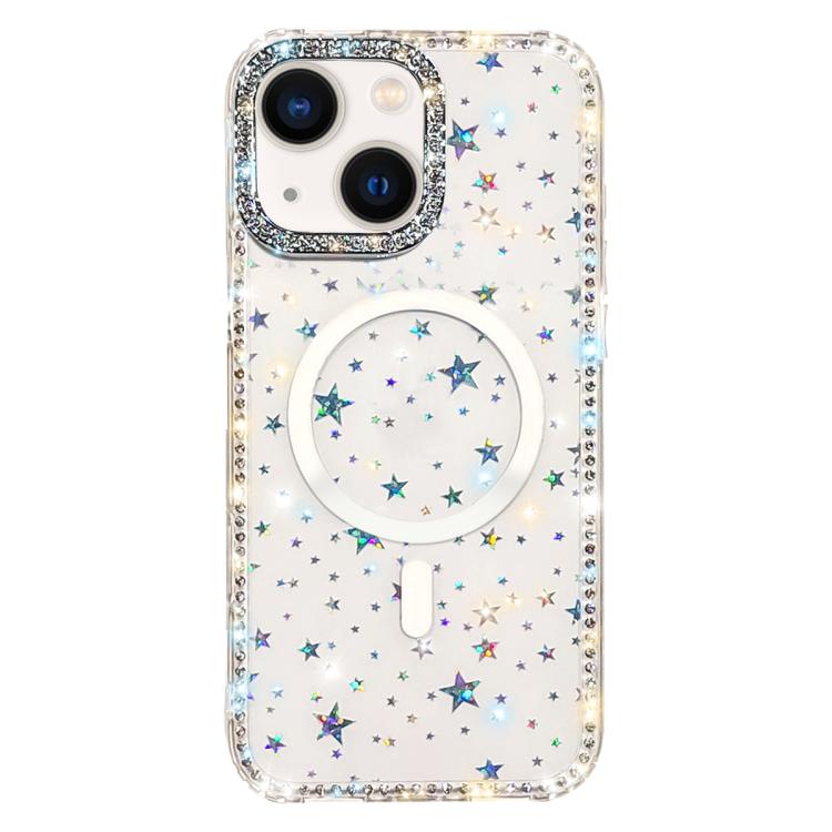 Capa de telemóvel magnética híbrida IMD PC TPU com strass em ambos os lados, para iPhone 13