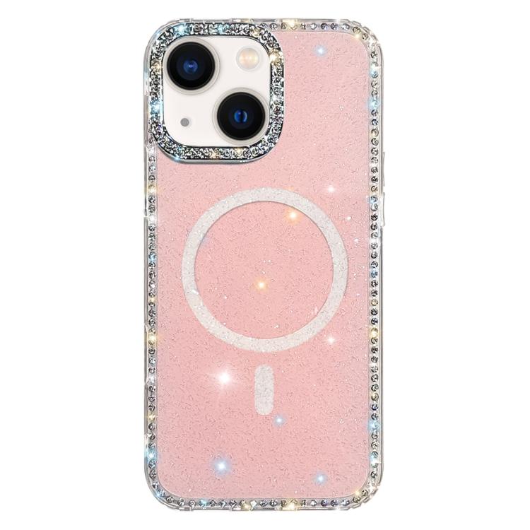 Capa de telemóvel magnética híbrida IMD PC TPU com strass em ambos os lados, para iPhone 13