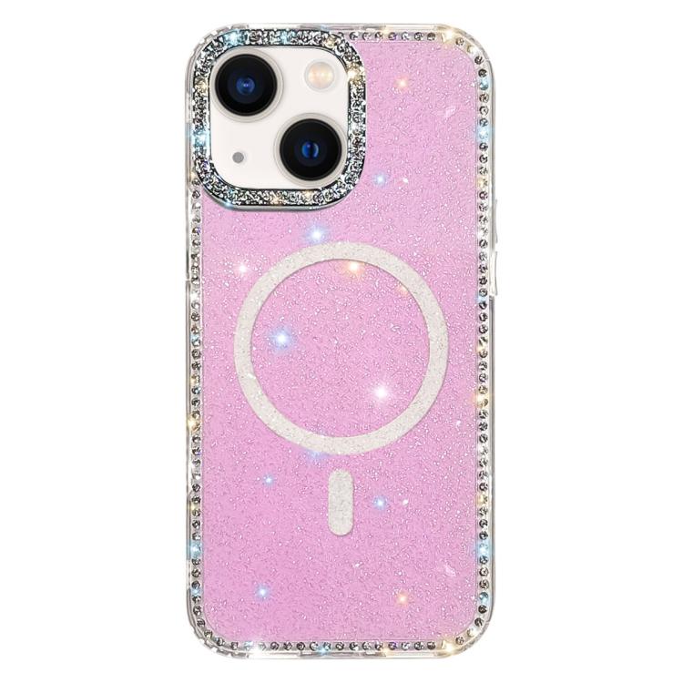 Capa de telemóvel magnética híbrida IMD PC TPU com strass em ambos os lados, para iPhone 13