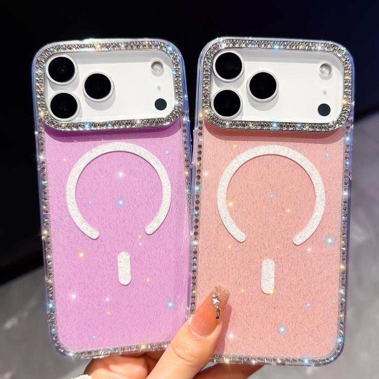 Capa de telemóvel magnética híbrida IMD PC TPU com strass em ambos os lados, para iPhone 13