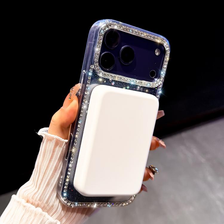 Capa de telemóvel magnética híbrida IMD PC TPU com strass em ambos os lados, Para iPhone 17 Pro Max, Para iPhone 17 Pro, Para iPhone 17, Para iPhone Air, Para iPhone 16 Pro Max, Para iPhone 16 Pro, Para iPhone 16 Plus, Para iPhone 16