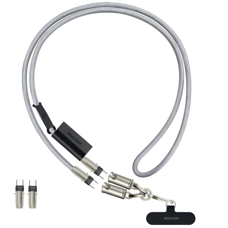 MOCOME W3 Cabo de Carregamento Multifuncional Type-C para Type-C com Correia Ajustável para Telefone em Tira Cruzada