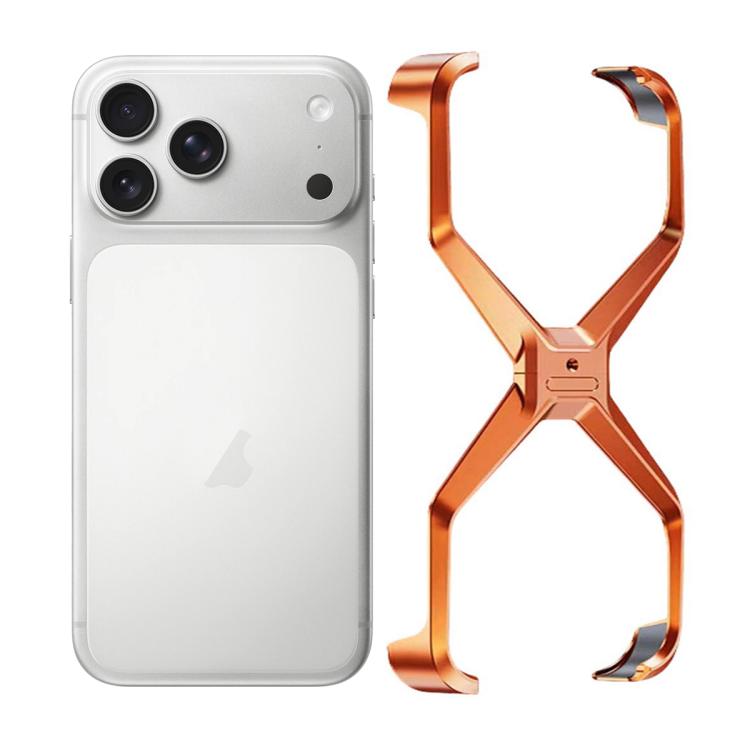 Frameless X-shaped Metal Phone Case, For iPhone 18 Pro / 17 Pro, For iPhone 18 Pro Max / 17 Pro Max