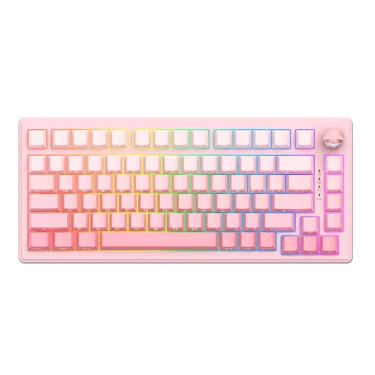 ONIKUMA MT707 Teclado Gaming Mecânico RGB com 82 Teclas e Tri-modo