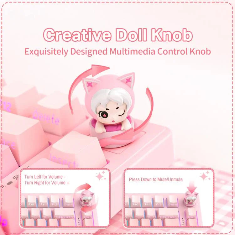 ONIKUMA MT707 Teclado Gaming Mecânico RGB com 82 Teclas e Tri-modo