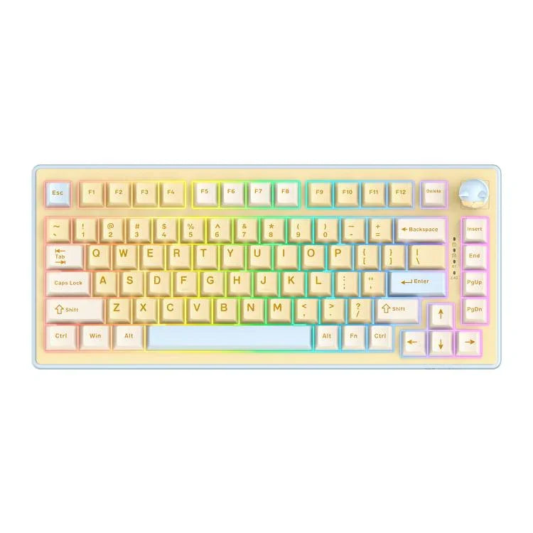 ONIKUMA MT707 Teclado Gaming Mecânico RGB com 82 Teclas e Tri-modo