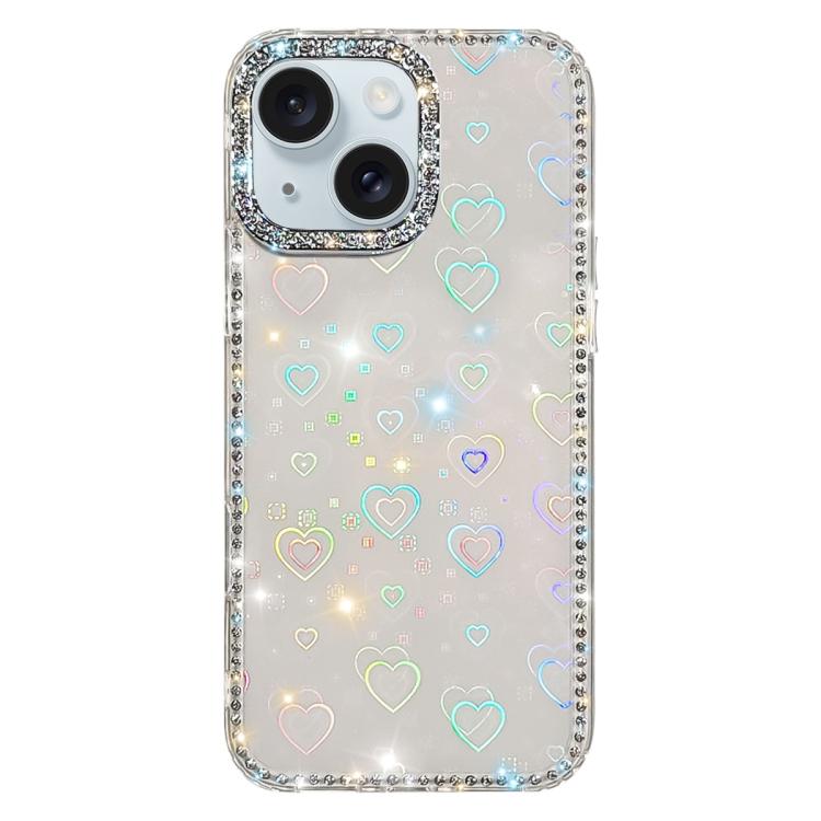 Capa de telemóvel híbrida em TPU e PC IMD com strass em ambos os lados, para iPhone 15 Pro Max, para iPhone 15 Pro, para iPhone 15, para iPhone 14, para iPhone 14 Pro, para iPhone 14 Pro Max, para iPhone 13 Pro Max, para iPhone 13 Pro