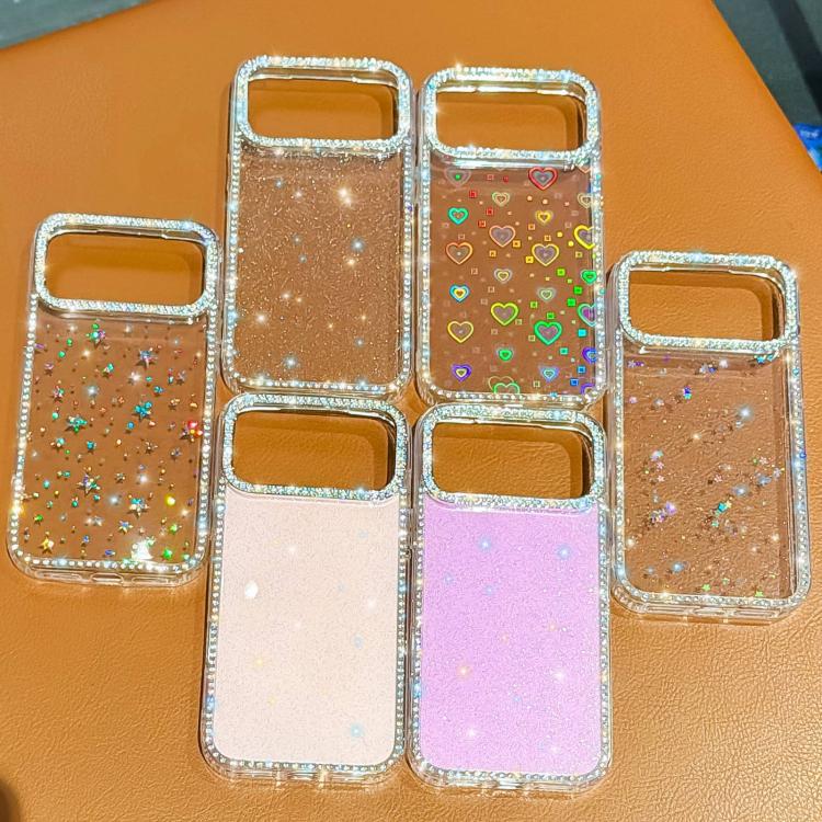 Capa de telemóvel híbrida em TPU e PC IMD com strass em ambos os lados, para iPhone 17 Pro Max, para iPhone 17 Pro, para iPhone 17, para iPhone Air, para iPhone 16 Pro Max, para iPhone 16 Pro, para iPhone 16 Plus, para iPhone 16