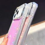 Capa de telemóvel híbrida em TPU e PC IMD com strass em ambos os lados, para iPhone 15 Pro Max, para iPhone 15 Pro, para iPhone 15, para iPhone 14, para iPhone 14 Pro, para iPhone 14 Pro Max, para iPhone 13 Pro Max, para iPhone 13 Pro