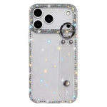 Capa de telemóvel com suporte de pulseira com glitter de pedras brilhantes, para iPhone 17 Pro, para iPhone 17, para iPhone Air, para iPhone 16 Pro Max, para iPhone 16 Pro, para iPhone 16 Plus, para iPhone 16, para iPhone 15 Pro Max