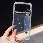 Capa de telemóvel com suporte de pulseira com glitter de pedras brilhantes, para iPhone 17 Pro, para iPhone 17, para iPhone Air, para iPhone 16 Pro Max, para iPhone 16 Pro, para iPhone 16 Plus, para iPhone 16, para iPhone 15 Pro Max
