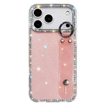 Capa de telemóvel com suporte de pulseira com glitter de pedras brilhantes, para iPhone 17 Pro, para iPhone 17, para iPhone Air, para iPhone 16 Pro Max, para iPhone 16 Pro, para iPhone 16 Plus, para iPhone 16, para iPhone 15 Pro Max