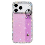 Capa de telemóvel com suporte de pulseira com glitter de pedras brilhantes, para iPhone 17 Pro, para iPhone 17, para iPhone Air, para iPhone 16 Pro Max, para iPhone 16 Pro, para iPhone 16 Plus, para iPhone 16, para iPhone 15 Pro Max